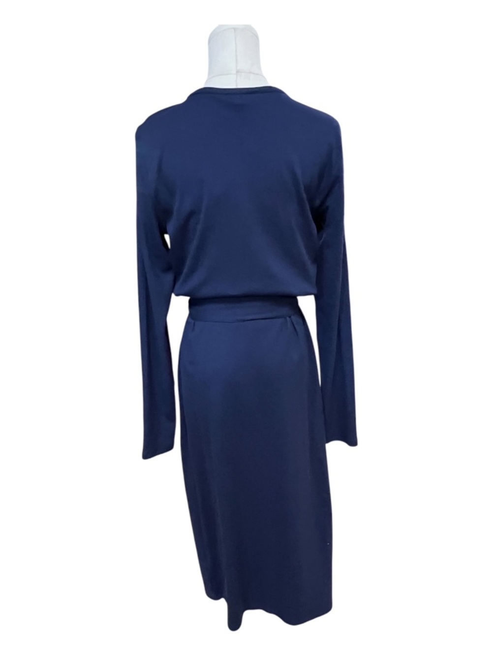 π NWT Ralph Lauren Navy Blue Belted Midi Dress | Size 14 - Picture 4 of 7